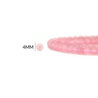 Piedra natural cuarzo rosado 4 mm x sarta