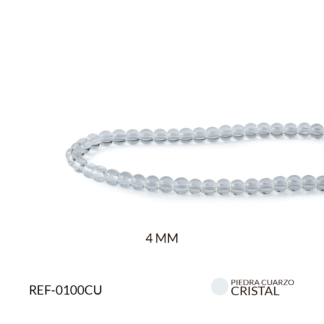 Piedra natural cuarzo cristal 4mm x sarta