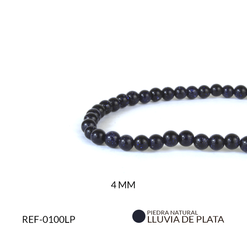Piedra natural 4MM lluvia de plata / Sarta X 93 und Aprox / Ref-0100LP 