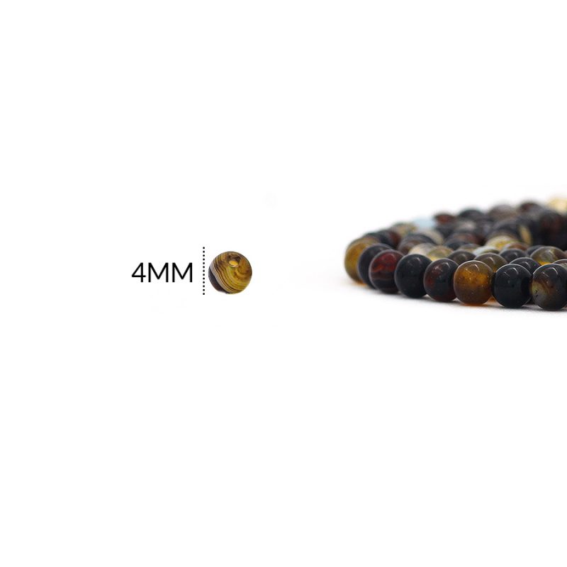 Piedra natural 4mm zardonix café / x sarta 90 und aprox / Ref-0100ZC / Ref-0100ZC