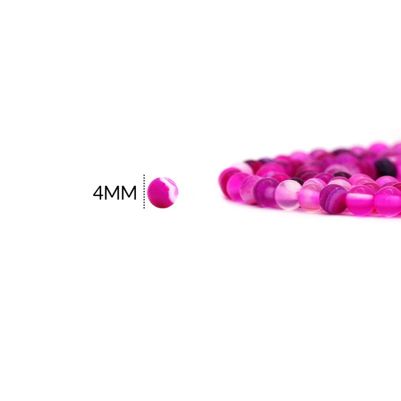 Piedra natural 4mm zardonix fucsia / sarta x 90 und aprox / Ref-0100ZF / Ref-0100ZF