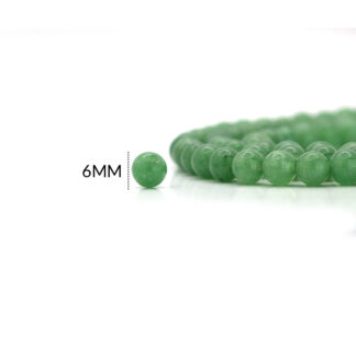 Piedra natural cuarzo jade 6mm x sarta