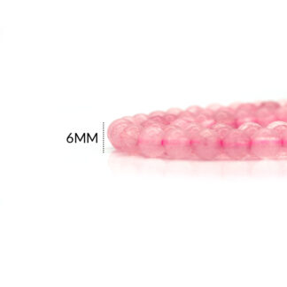 Piedra natural cuarzo rosa 6 mm x sarta