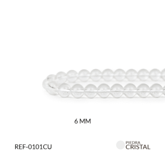Piedra natural cuarzo cristal 6 mm x sarta