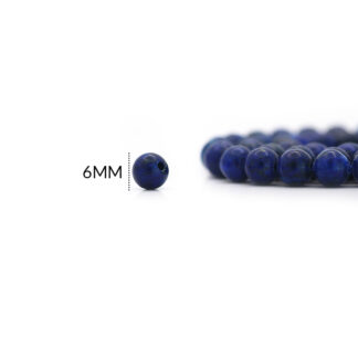 Piedra natural redonda lapislazuli 6mm x sarta