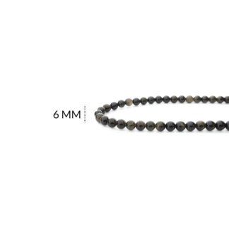 Piedra natural obsidiana 6mm x sarta