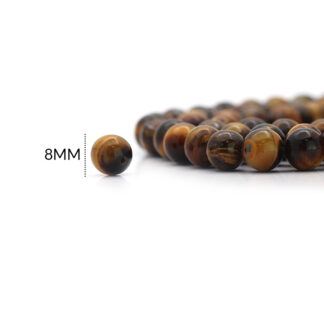 Piedra natural ojo de tigre 8mm x sarta