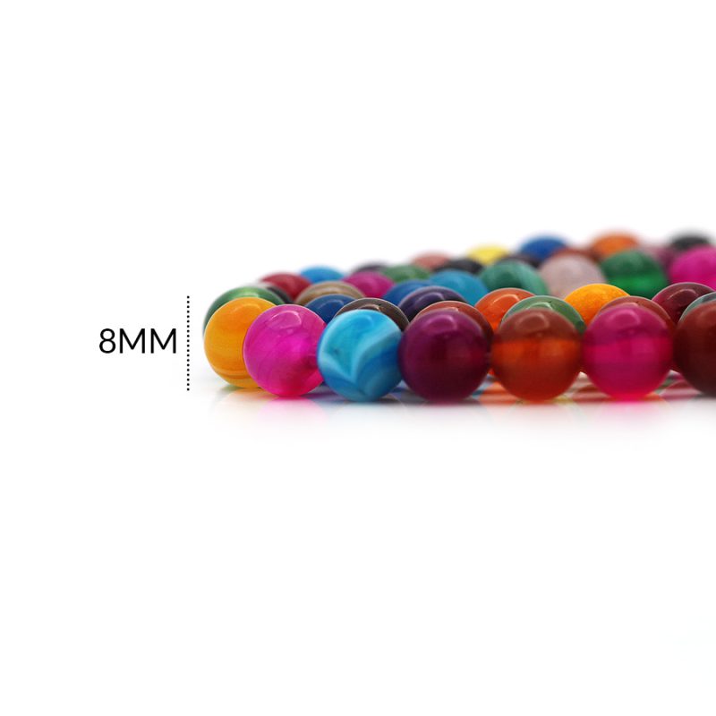 Piedra natural 8mm color zardonix mixto / x sarta / Ref-0102ZX / Ref-0102ZX