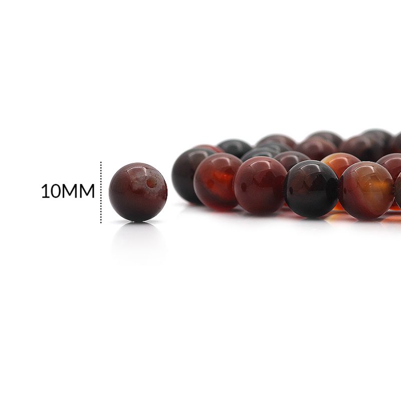 PIEDRA NATURAL 10MM ÁGATA CAFÉ / X SARTA promedio de 38 unidades / REF-0103AC