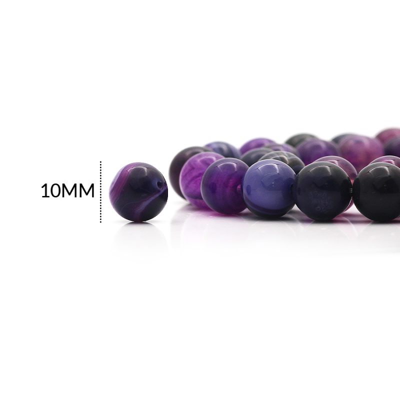 PIEDRA NATURAL ZARDONIX MORADO 10MM / X SARTA promedio de 38 unidades / REF-0103ZM