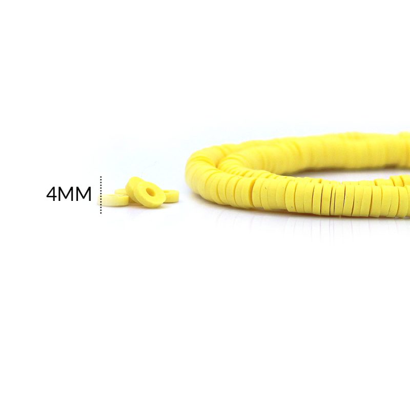 FIMO DISCO AMARILLO 4MM / x sarta de 39 cm aprox / REF-0172C22
