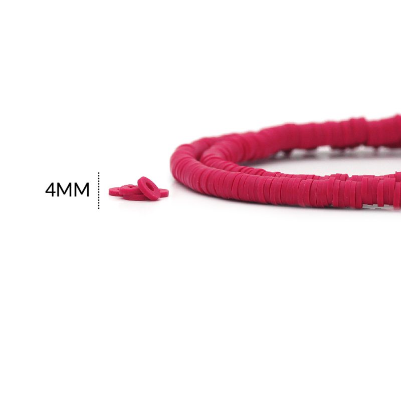 FIMO DISCO ROJO PALIDO 4MM / x sarta de 39 cm aprox / ref - 0172C93
