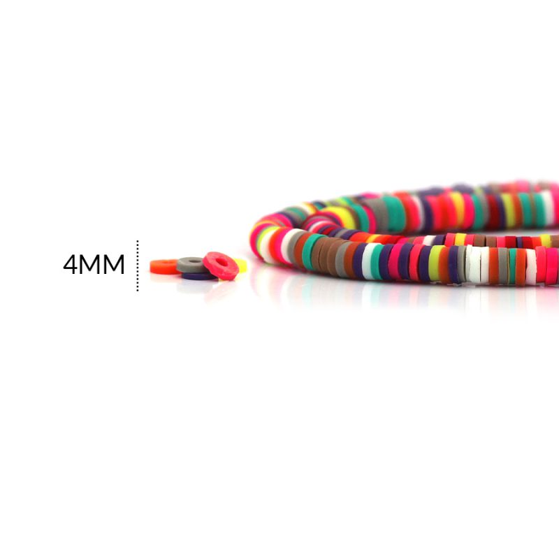 FIMO DISCO MIXTO 4MM / x sarta de 39 cm  aprox / REF - 0172 / ref-0172