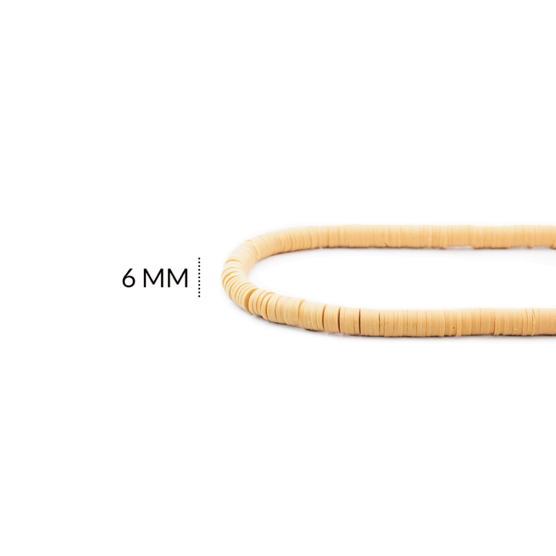 FIMO DISCO BEIGE 6 MM / x sarta de 38 cm aprox / REF-0173C20 / REF-0173C20