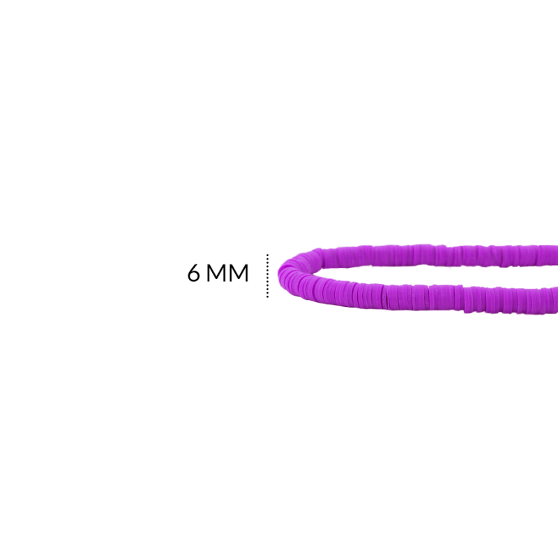 FIMO DISCO MORADO 6MM / x sarta de 39 cm aprox / REF-0173C66 / REF-0173C66