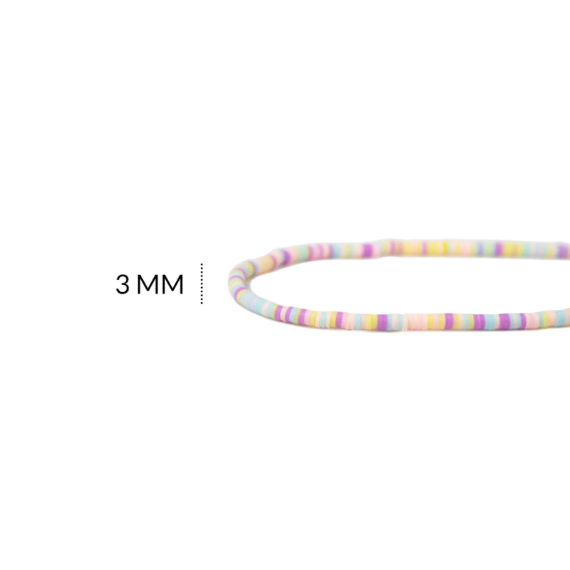 FIMO DISCO 3MM / color mixto pastel / x sarta de 38 cm aprox / Ref-0175-4