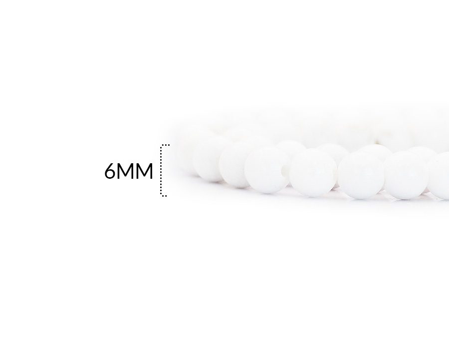 PIEDRA FOSIL 6MM / color BLANCO / X SARTA 66 UND Aprox / ref – 0201BL