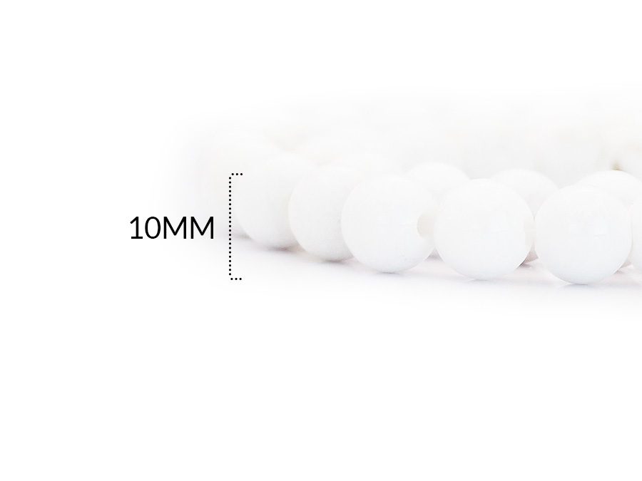 PIEDRA FOSIL 10MM / color BLANCO LECHE / X SARTA / promedio 40 und / ref – 0203BL