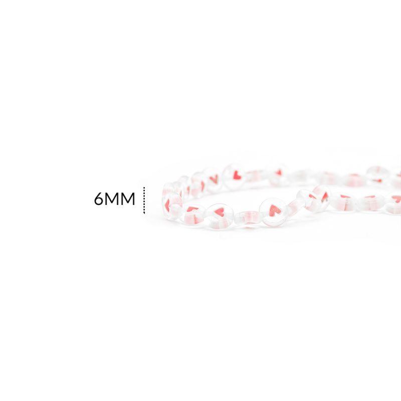 MURRINA PLANA REDONDA CRISTAL CORAZON ROJO 6MM / SARTA x 55 UND APROX / Ref-0307C5