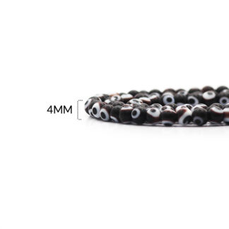 Ojo turco redondo de vidrio negro 4mm / x sarta / Ref-0350C15