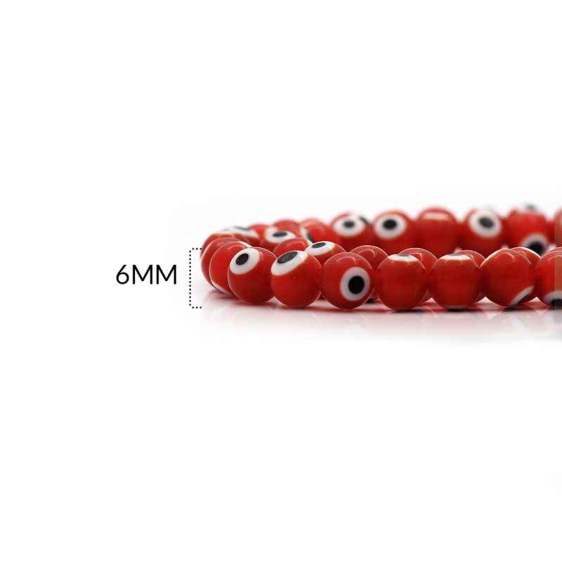Ojo turco redondo vidrio rojo 6mm