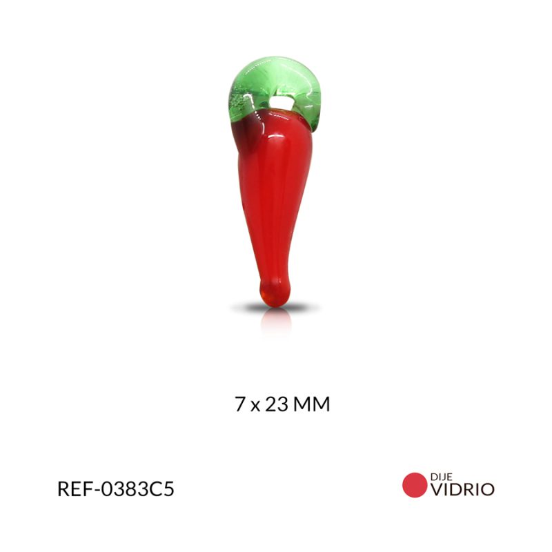 Dije vidrio aji rojo 7x23mm