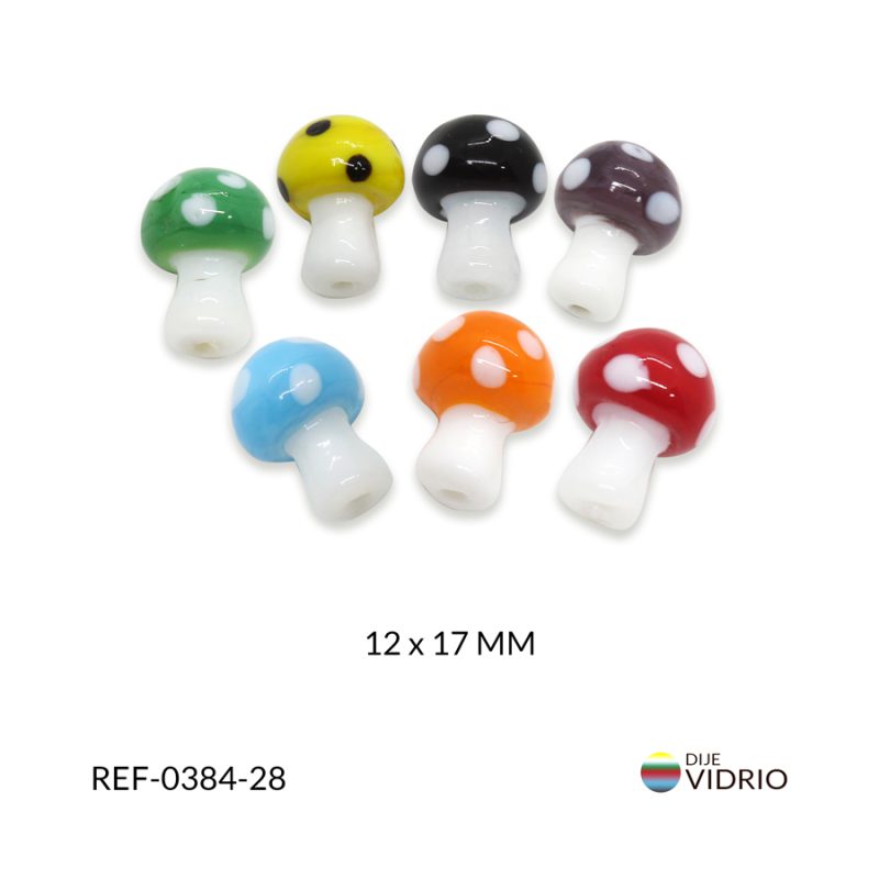 Dije vidrio hongo 12x 17mm / x unidad 0384-28 /