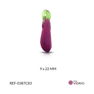 Dije vidrio berenjena 9x22mm