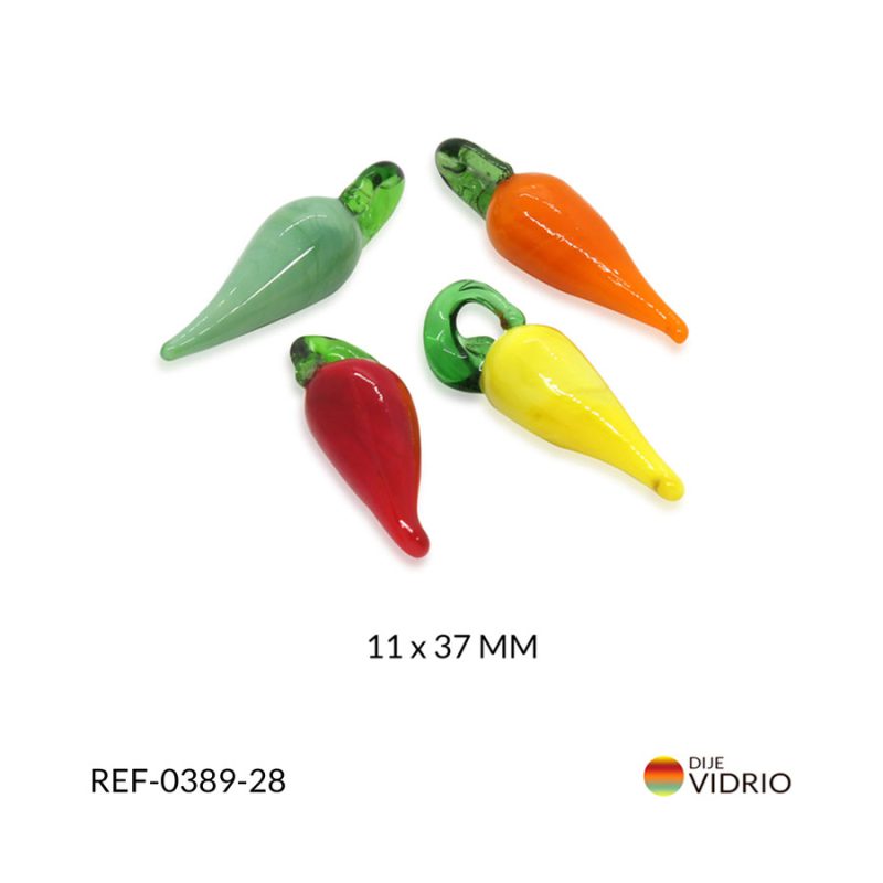 Dije vidrio chile 11x37 mm / x unidad 0389-28 /