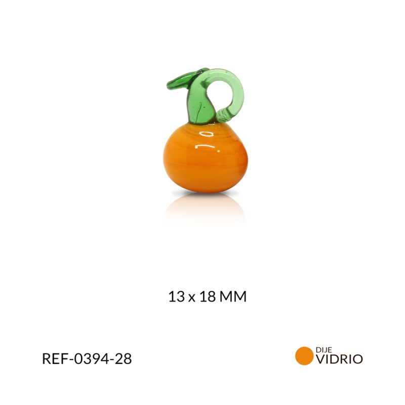 Dije vidrio manzana naranja 12x17mm x und