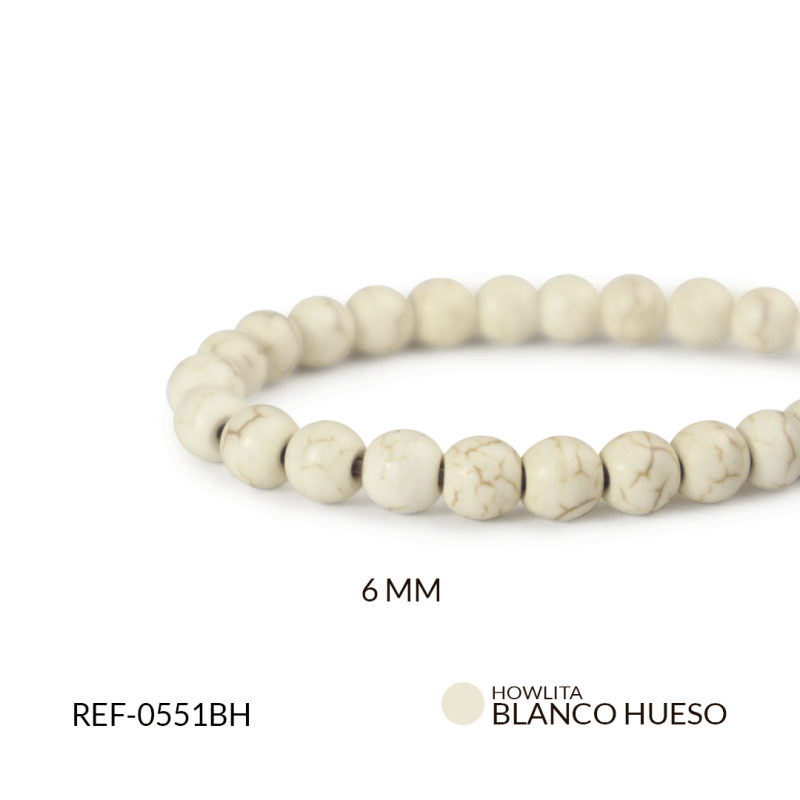 HOWLITA REDONDA BLANCO H 6MM / SARTA X 60 UND Aprox / REF-0551BH