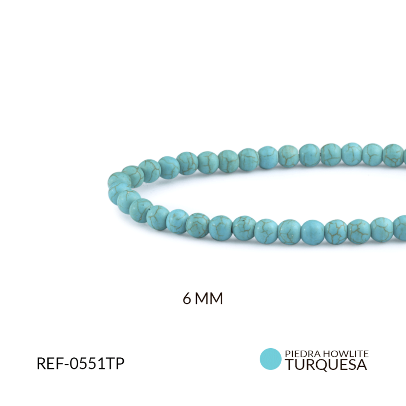 Howlita redonda turquesa 6mm / x sarta / Ref-0551TP / REF-0551TP