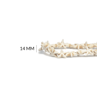 Howlita estrella de mar blanco hueso 14mm x sarta