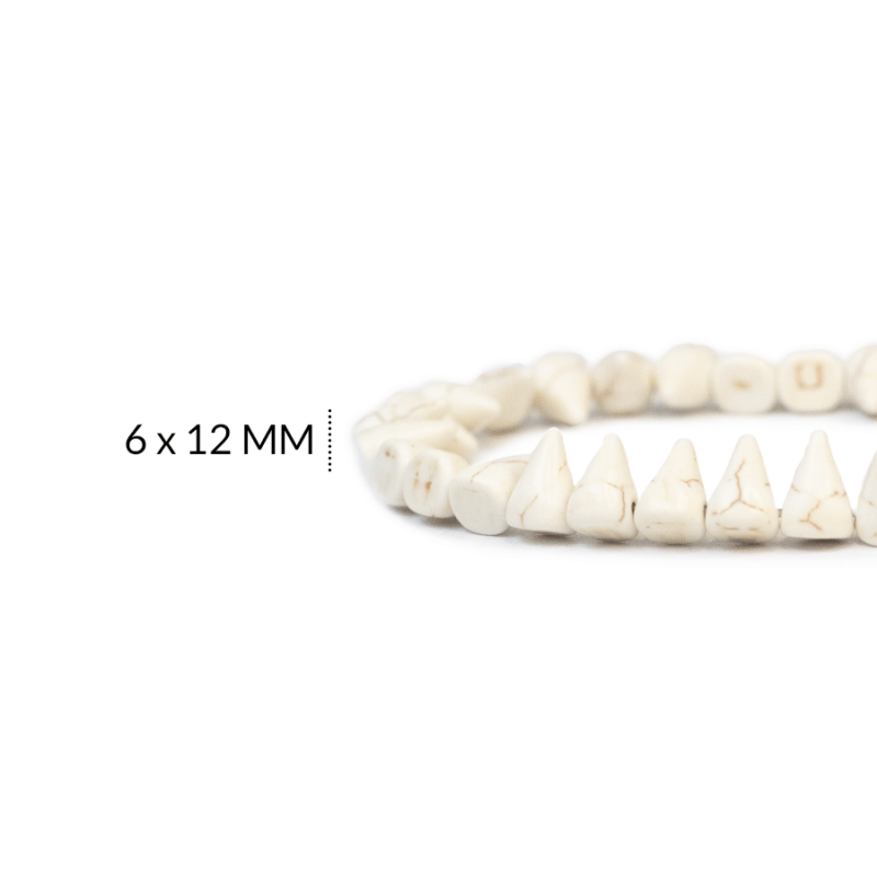 HOWLITA CONO BLANCO HUESO 6 X 12 MM / x sarta de 40 cm parox / REF-0640BH / REF-0640BH