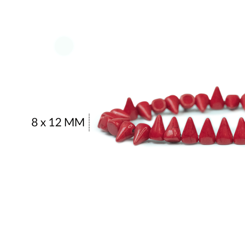 HOWLITA CONO ROJO 8 X 12 MM / x sarta de 40 cm aprox / REF-0653RO / REF-0653RO