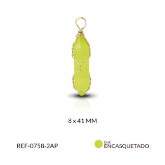 Dije encasquetado alambrismo dorado amarillo 8x41mm / x unidad / Ref-0758-2AP