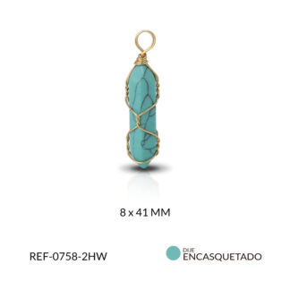 Dije encasquetado alambrismo howlite 8x41mm / x unidad / Ref-0758-2HW