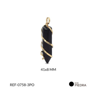 Dije péndulo entorchado piedra natural onix 41x8mm / x unidad / Ref-0758-3PO / Ref-0758-3PO