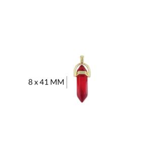 Pendulo cristal encasquetado zamak rojo bandera 8x41MM / REF-0758RB