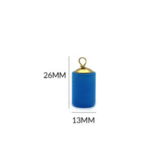 Dije encasquetado acero cuarzo turquesa 13x26 mm x und