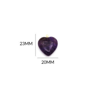 Dije corazón piedra amatista x und
