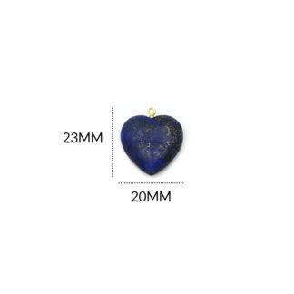 Dije corazón encasquetado piedra lapislázuli 20x23mm x und