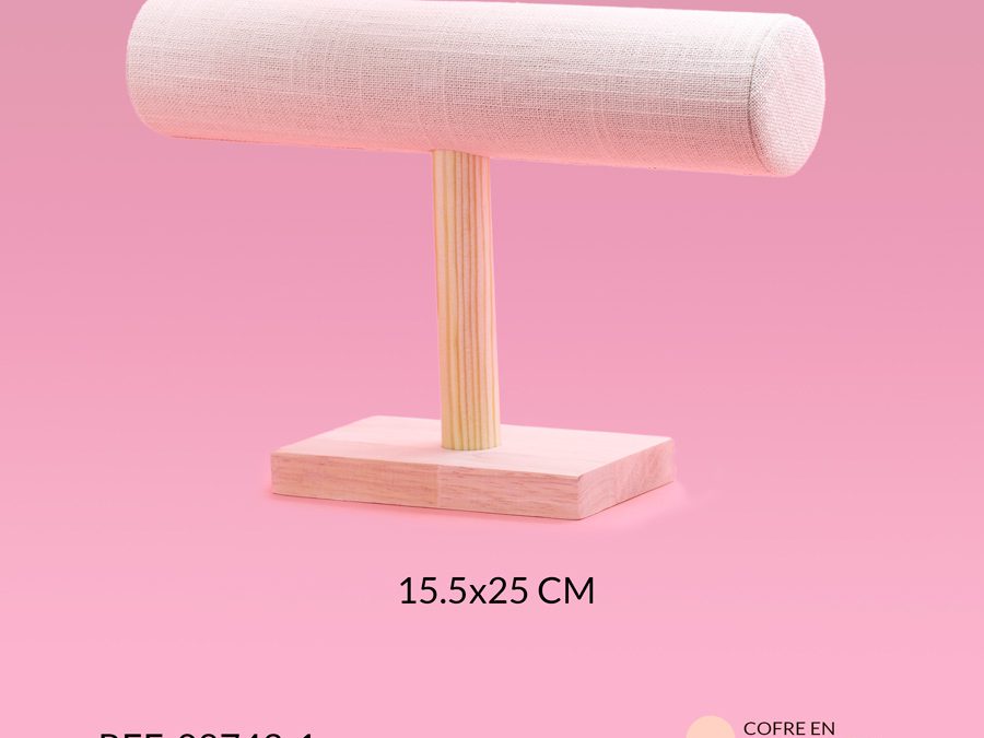 Exhibidor pulsera tubo base madera 15.5x25CM / x unidad / Ref-08743-1 / Ref-08743-1