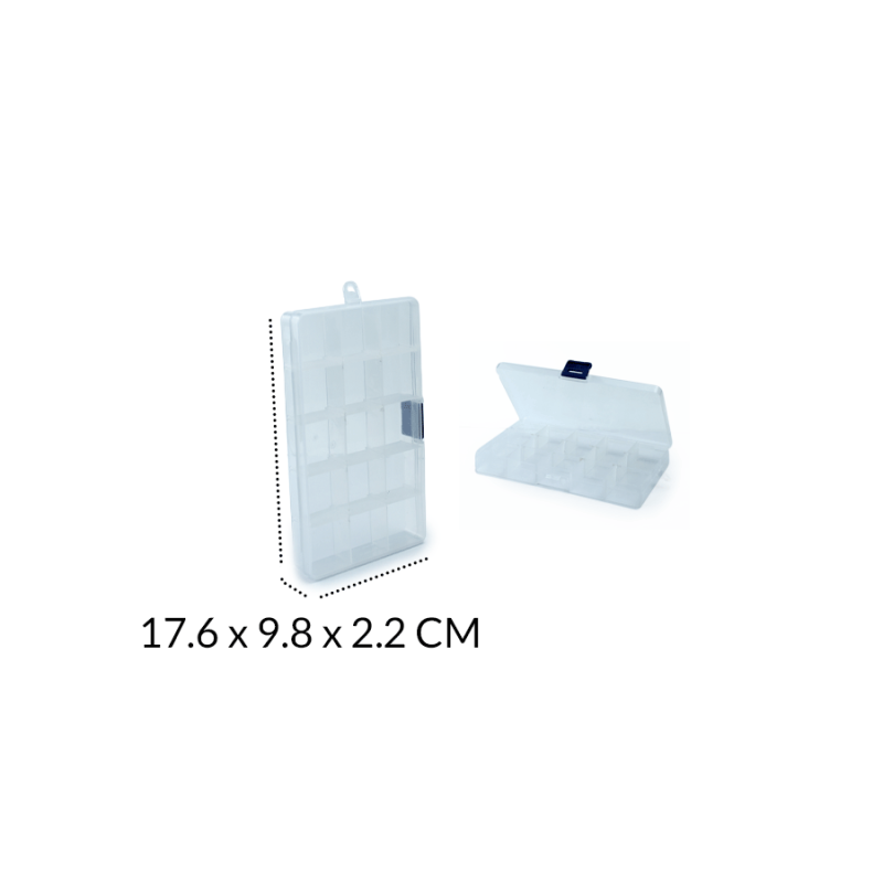 Organizador plastico 15 compartimientos 17.6 X 9.8 X 2.2 CM / x und / Ref-08779 / Ref-08779
