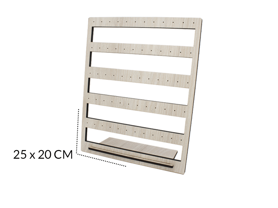 EXHIBIDOR MADERA MDF PARA ARETE CINCO NIVELES 25 X 20CM / X UNIDAD / REF-08840 / REF-08840