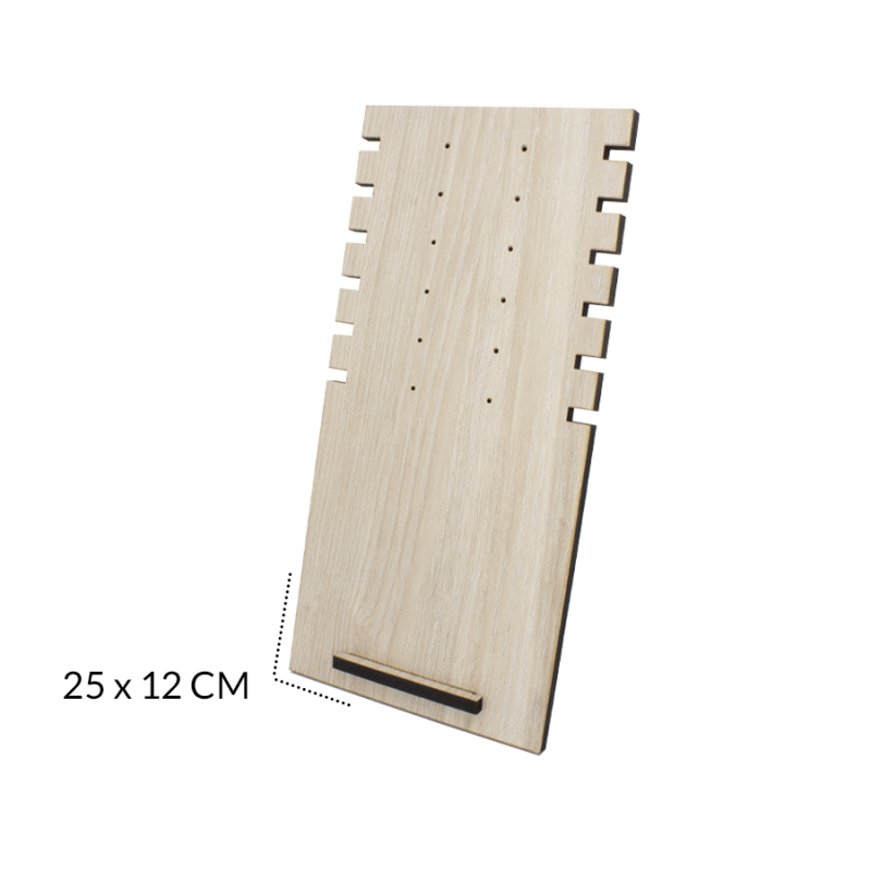 Exhibidor madera MDF para collar topos 12 ranuras 25X12cm / x unidad / Ref-08841 / Ref-08841