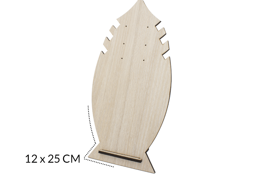 Exhibidor madera MDF para collar más topos 3 ranuras 12x25cm / x unidad / REF-08846 / REF-08846