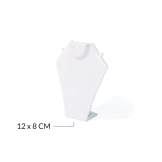 Exhibidor cuello acrílico plano pequeño 12x8cm x und