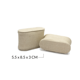 Exhibidor almohada yute 5.5x8.5x3cm x und