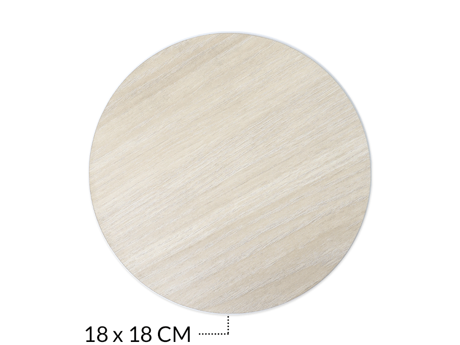 Exhibidor madera mdf circulo para fotos FOTOGRAFIA 18 X 18 CM / X unidad / REF-08860
